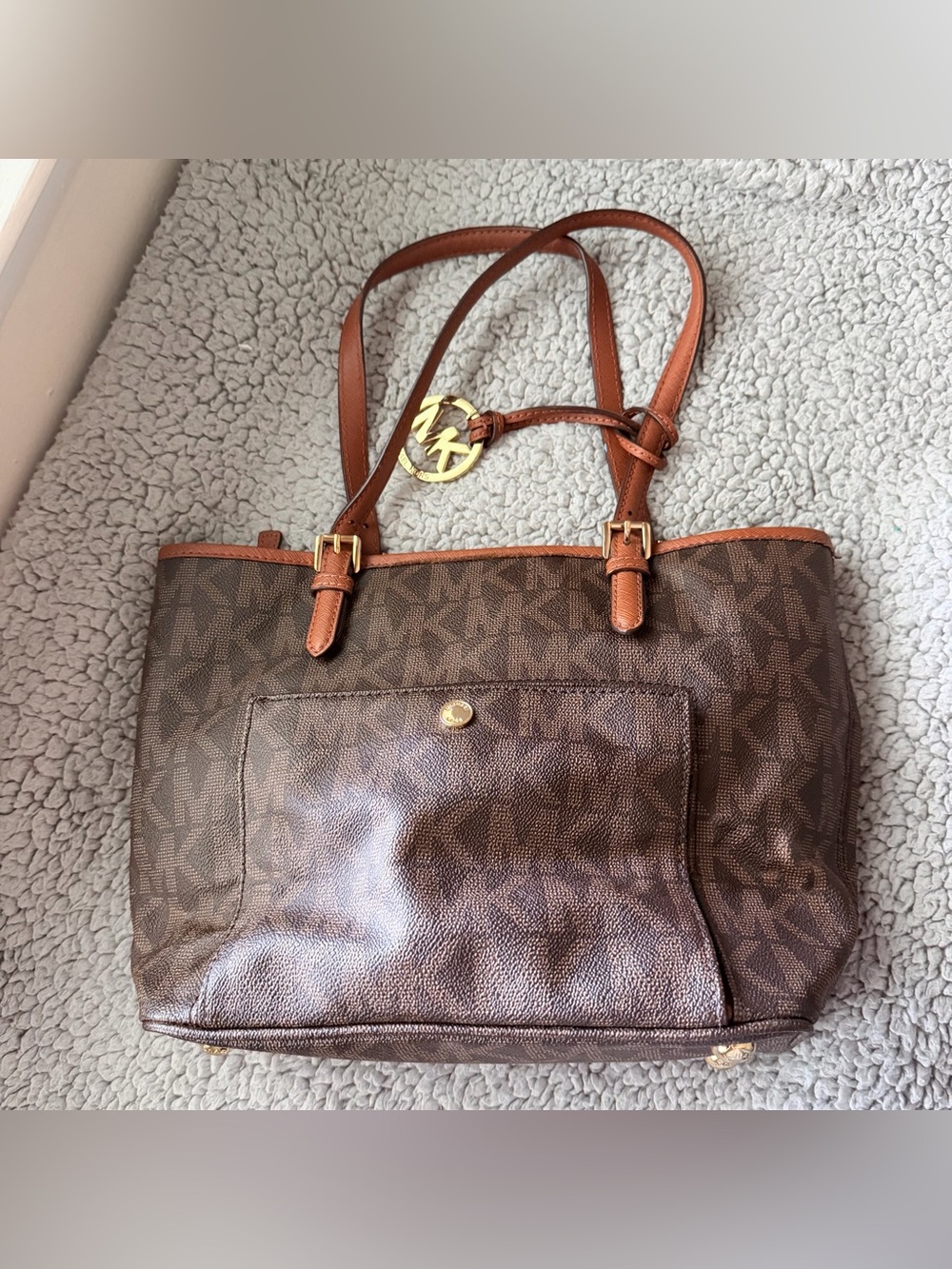 Michael Kors Jet Set Medium MK Signature Tote Bag